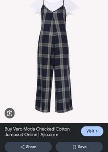 Checked Cotton Jumpsuit - Vero Moda