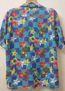 Vibrant Graphic Print Short Sleeve Button-Up Shirt