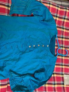 Teal Cotton Kurta set without duptta