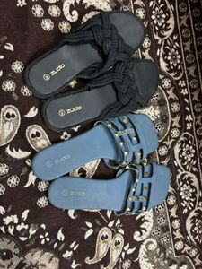 Zudio Flat Sandals - Black &amp; Blue