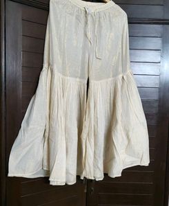 Women Creamy White Ethnic Garara Pants