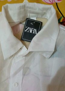 Zara White Classic Button-Up Shirt