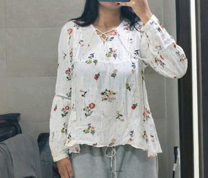 Floral Print Peasant Blouse / short kurti