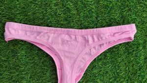 Pink Cotton Thong Panty