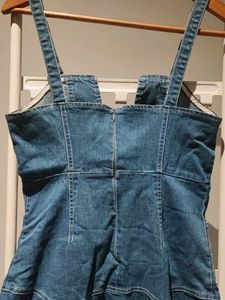 XS - Denim Dress with Zipper Detail