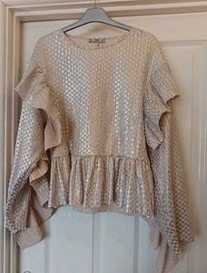 Sparkly Peplum Top with Ruffles