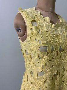 Yellow Lace Overlay Dress