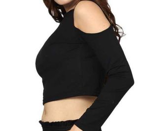 Black Cold Shoulder Top