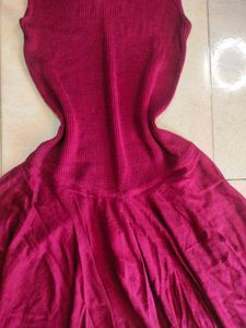 lolita Maroon Sleeveless Skater Dress🌹🍒🍣⛽