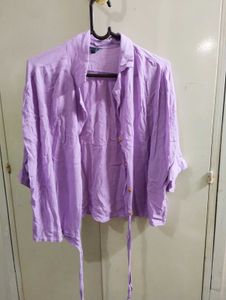 Lavish Lavender Button-Up Top