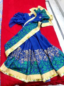 Elegant Blue &amp; Green Saree