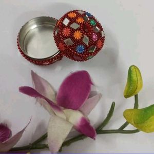 Blue Beaded Kumkum//Trinket Boxes (6 pcs)