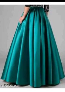 Elegant Teal Satin Gown