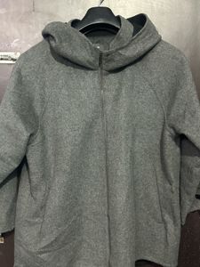 Grey Zipper Hooded Jacket