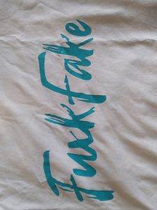 Unused Fuxk fake printed Tshirt with backprint