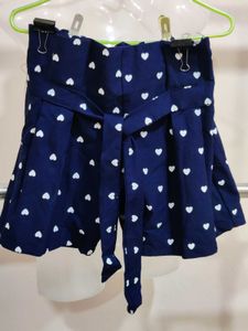 Cute Heart Print Wide Leg Pants