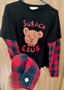 🧸 Trendy 2-in-1 Layered Graphic Tee 🧸🖤