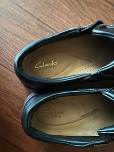Clarks Black Leather Zip Shoes