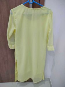 Yellow Chikankari Kurti