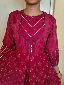 Elegant purple full length ethnic dress