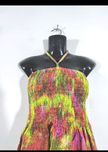 Colorful Halter Maxi Dress