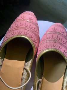 Pink Party Wear Suit With Jutti