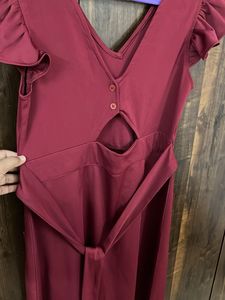 Maroon Party Wear Dress – Never Worn – Size S with