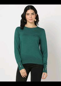 Elegant Teal Long Sleeve Sweater