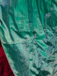 Beautiful Teal Saree with Red Border