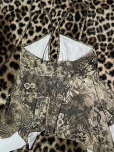 Boho Floral Print Halter Top