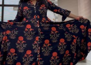 kalamkari printed ethnic gown