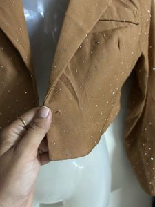 Sparkly Brown Cropped Blazer