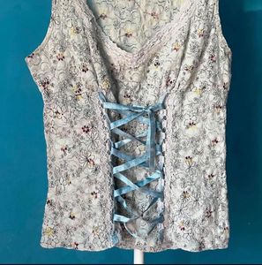 Floral Lace Corset Tank Top