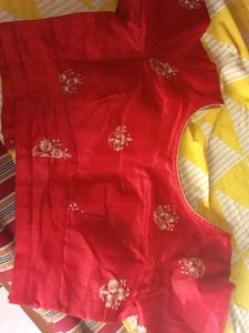 embroidered saree with ready blouse