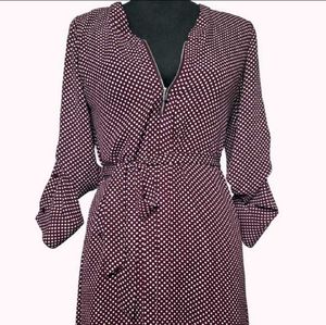 Maroon Polka Dot Mini Dress
