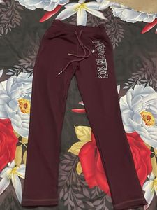 Maroon Joggers with 'New York' Print