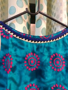 Retro Teal Print Dress
