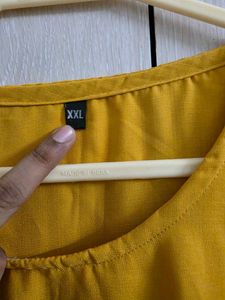Yellow Embroidered Flared Sleeve Kurta