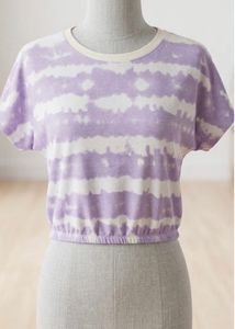 Lavender Tie-Dye Cropped Top