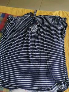 Navy &amp; White Striped Casual Top