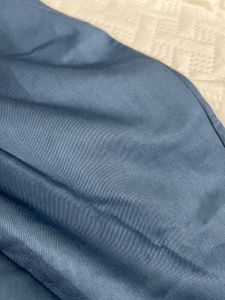 Tailored Greyish Blue Satin Pencil Skirt