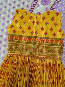 Beautiful Yellow Printed Ethnic Gown