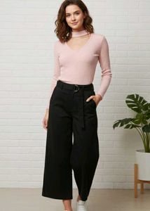 Chic Pink Cutout Long Sleeve Top