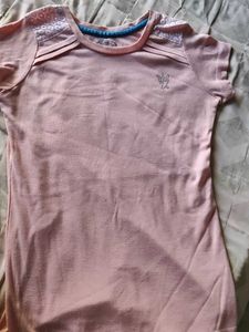 Pretty Pink T-Shirt with Lace Detail