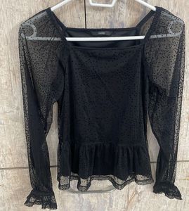 Black Polka Dot Top