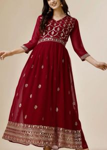Elegant Maroon Ethnic Gown