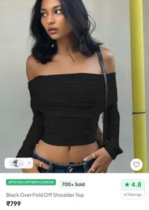 Chic Off-Shoulder Ruched Black Top