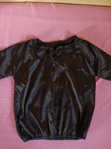 Elegant Black Satin Blouse