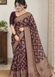 Elegant Purple Silk Saree