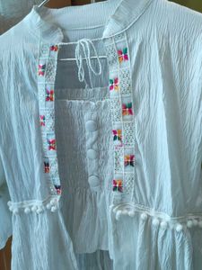 Chic indo- western white layered top